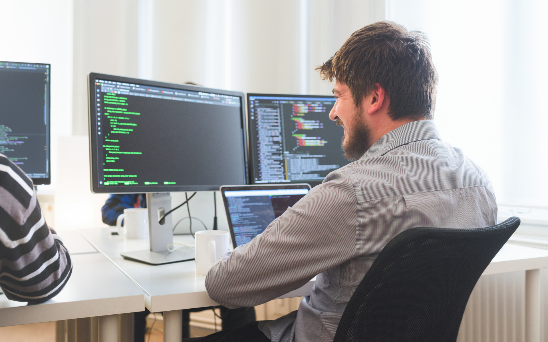 Web developer working.